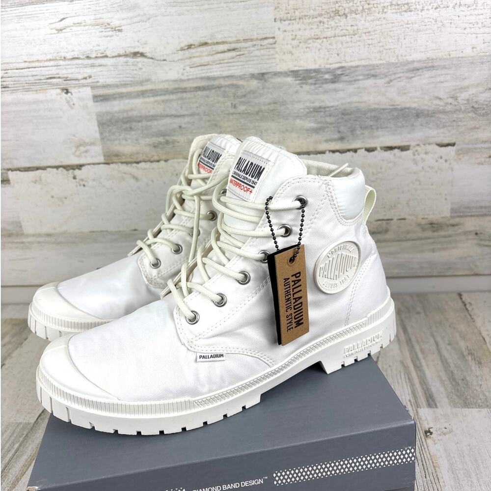 Palladium Womens 10.5 White Pampa SP20 Cuff High Top Chunky Casual Sneakers NEW